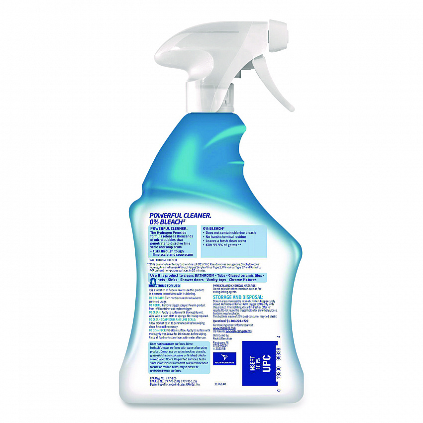 Bathroom Cleaner with Hydrogen Peroxide, Cool Spring Breeze Scent, 32 oz Trigger Spray Bottle, 12/Carton (99828CT)