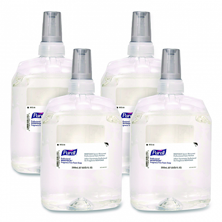 Professional REDIFOAM Foam Soap Refill, Fragrance-Free, 2,000 mL, 4/Carton (867204CT)