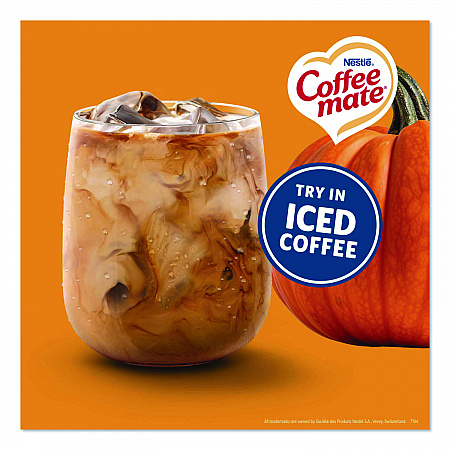 Liquid Coffee Creamer, Pumpkin Spice, 0.38 oz. Mini Cups, 50/Box (75520)