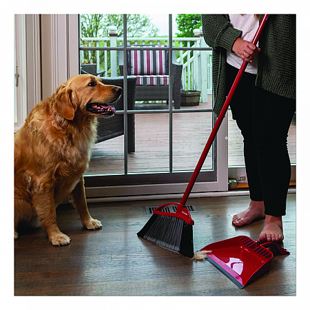 PowerCorner Pet Pro Broom and Step-On Dust Pan, 56