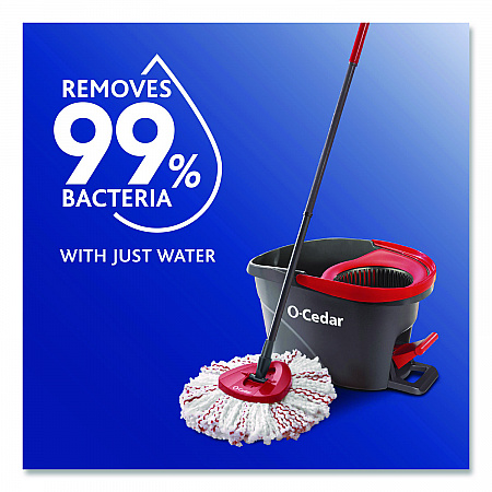 EZWring Deep Clean Refill, Patented Microfiber, Custom Size for EZ Wring Mop Systems, Red/White, 4/Carton (170500CT)