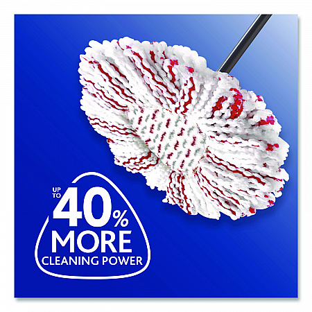 EZWring Deep Clean Refill, Patented Microfiber, Custom Size for EZ Wring Mop Systems, Red/White, 4/Carton (170500CT)