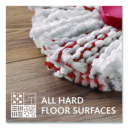 EZWring Deep Clean Refill, Microfiber, Custom size for EZ Wring Mop System, Red/White (170500EA)