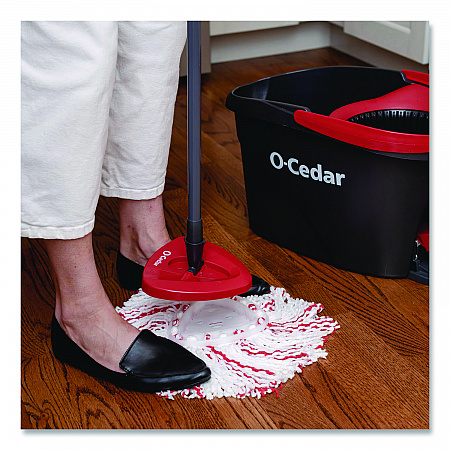 EZWring Deep Clean Refill, Microfiber, Custom size for EZ Wring Mop System, Red/White (170500EA)