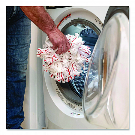 EZWring Deep Clean Refill, Microfiber, Custom size for EZ Wring Mop System, Red/White (170500EA)