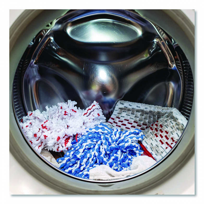 EZWring Deep Clean Refill, Microfiber, Custom size for EZ Wring Mop System, Red/White (170500EA)