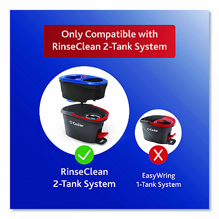 Rinse Clean Refill, Microfiber, Custom Size for Rinse Clean Mop System, Blue/White, 2/Pack, 6 Packs/Carton (172092CT)