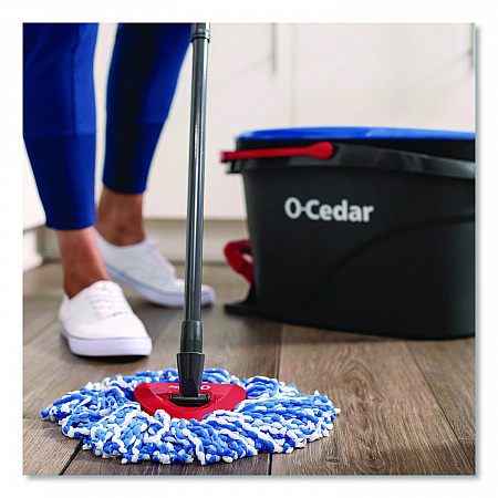 Rinse Clean Refill, Microfiber, Custom Size for Rinse Clean Mop System, Blue/White, 2/Pack, 6 Packs/Carton (172092CT)