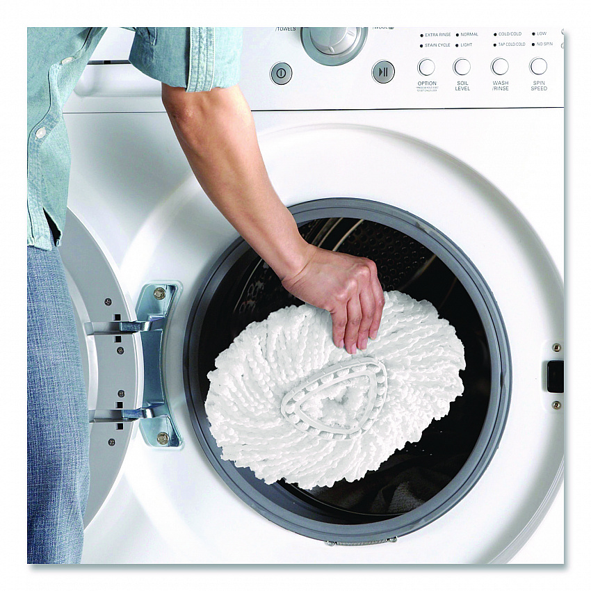EZWring Spin Mop Refill, Patented Microfiber, Custom Size for EZ Wring Mop Systems, White, 2/Pack, 4 Packs/Carton (172385CT)