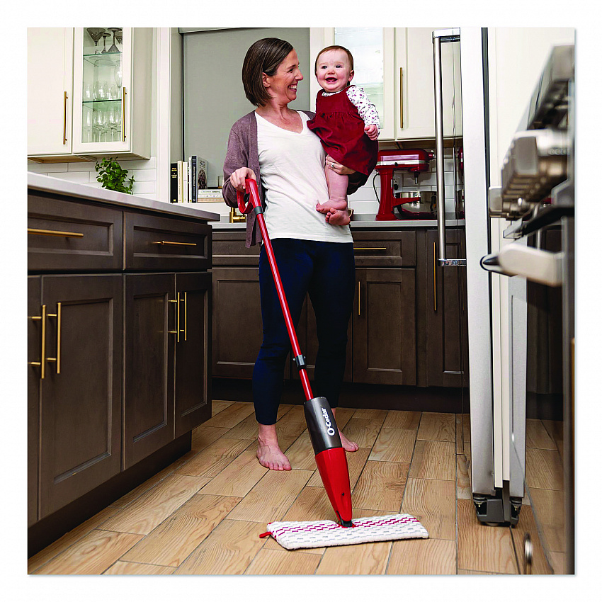 ProMist MAX Spray Mop, Red/White/Gray Microfiber Head, 48" Red/Black/Gray Plastic Handle (173563EA)