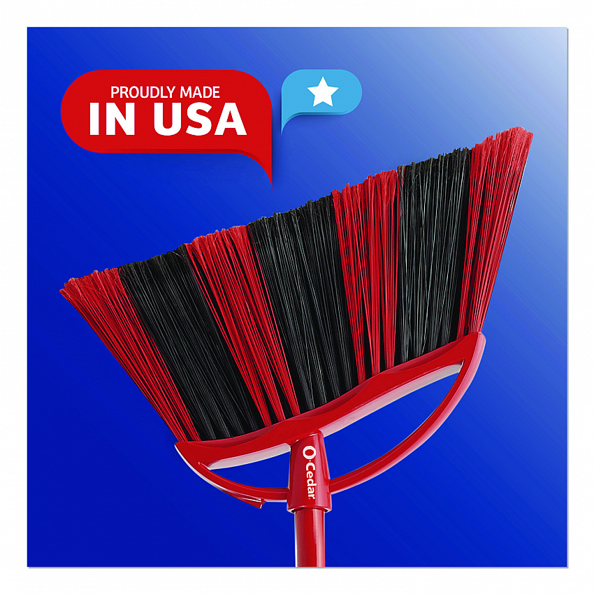 One Sweep Broom with Dustpan, 53.88" Length, Red/Black/Gray (175073EA)