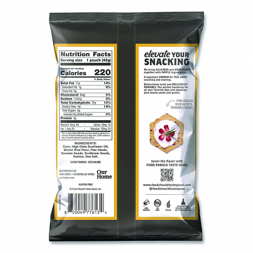 Tortilla Chips, Multigrain with Sea Salt, 1.5 oz., 24/Carton (77613)