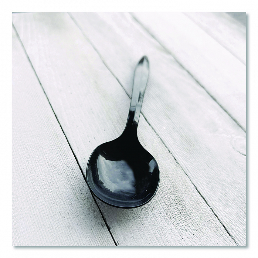 Heavyweight Polypropylene Cutlery, Soup Spoon, Plastic, Black, 1,000/Carton (SOUPBLHVY)