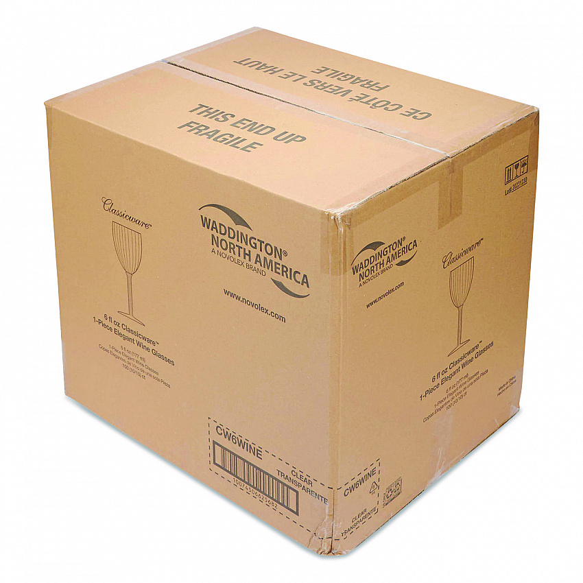 Classicware One-Piece Stemware, 6 oz, Plastic, Clear, 100/Carton (CW6WINE)