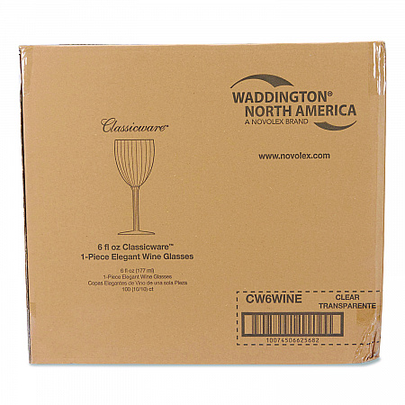 Classicware One-Piece Stemware, 6 oz, Plastic, Clear, 100/Carton (CW6WINE)