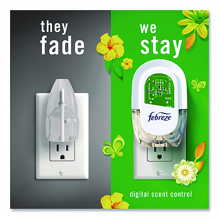 PLUG Air Freshener Warmer Starter Kit, Clear/White, with (2) Gain Original Refills (4166)