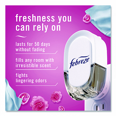 Air Freshener Warmer Starter Kit, Clear/White, with (2) Downy April Fresh Refills (4174)