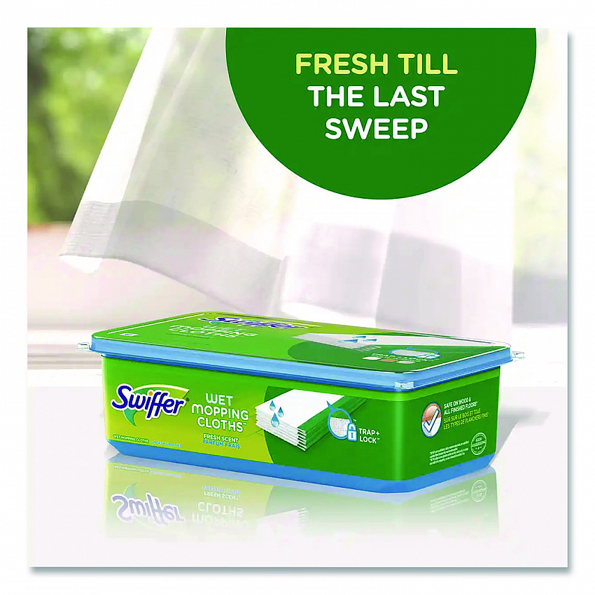 Wet Refill Cloths, 8 x 10, Fresh Scent, White, 24/Pack, 6 Packs/Carton (35155)