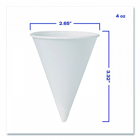 Cone Water Cups, ProPlanet Seal, 4 oz, Paper, White, 200/Bag, 25 Bags/Carton (4BRCT)