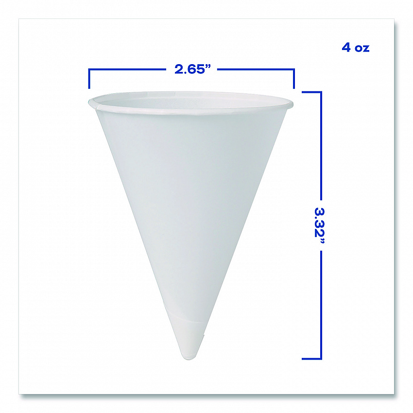 Cone Water Cups, ProPlanet Seal, 4 oz, Paper, White, 200/Bag, 25 Bags/Carton (4BRCT)