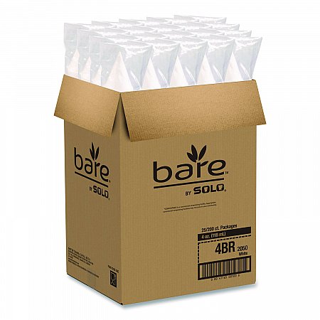 Cone Water Cups, ProPlanet Seal, 4 oz, Paper, White, 200/Bag, 25 Bags/Carton (4BRCT)