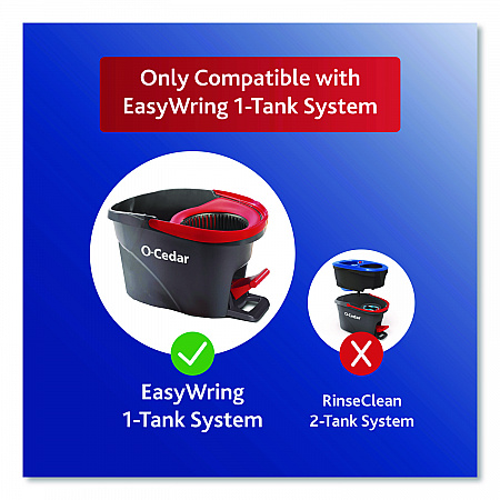EZWring Spin Mop Refill, Microfiber, Custom Size for EZ Wring Mop Systems, White, 2/Pack (172385PK)