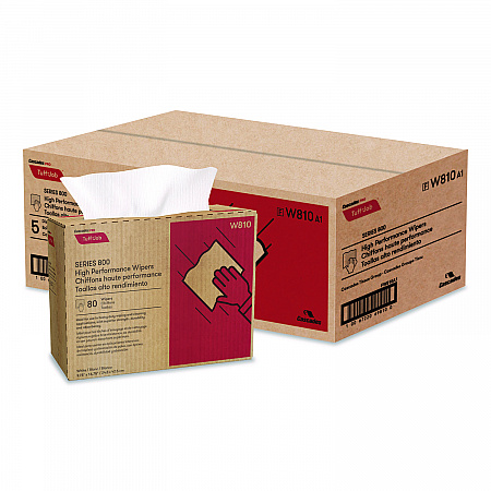Tuff-Job Spunlace Towels, 1-Ply, 9.75 x 16.75, White, 80 Sheets/Box, 5 Boxes/Carton (W810)