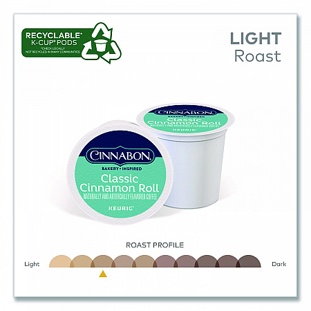 Cinnabon Classic Cinnamon Roll Coffee K-Cups, 96/Carton (6305CT)