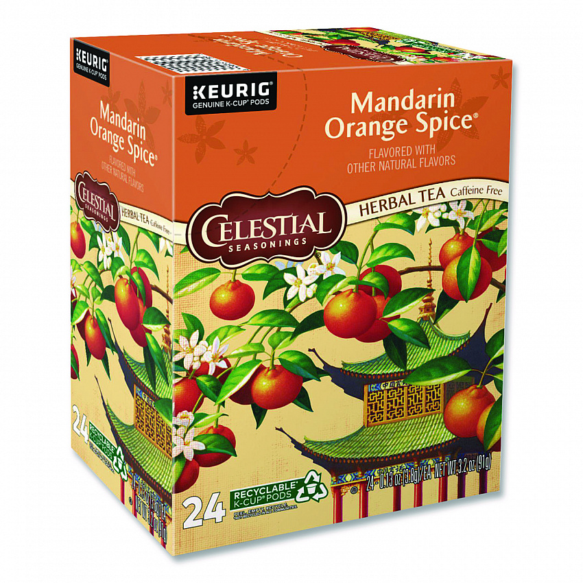 Mandarin Orange Spice Herb Tea, 0.13 oz K-Cups, 24/Box (14735)