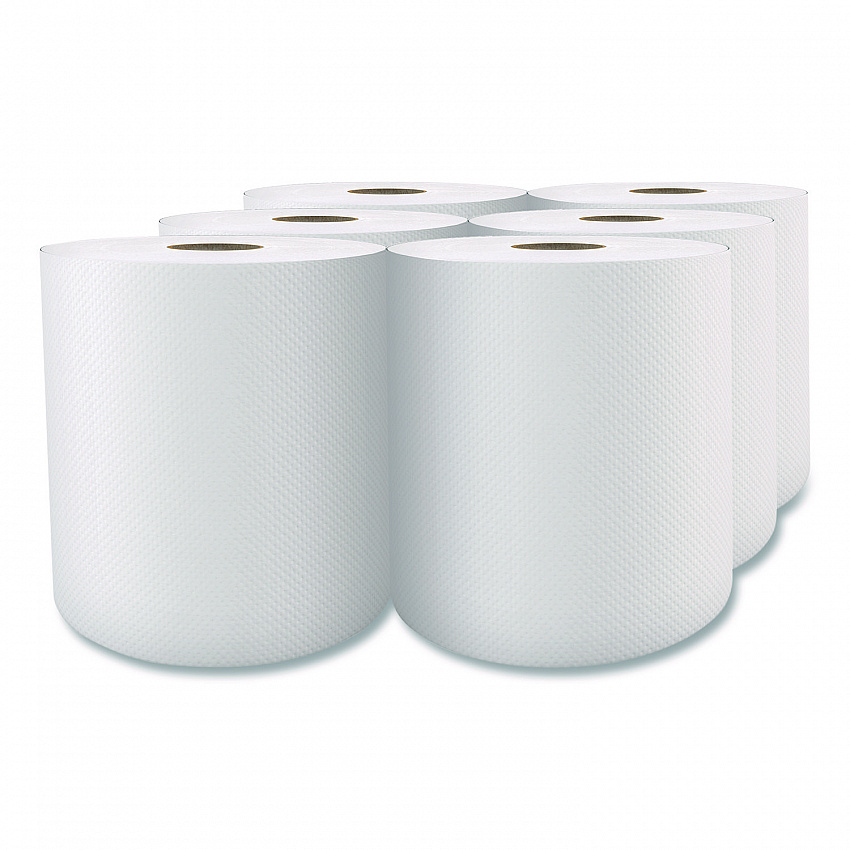 Select Roll Paper Towels, 1-Ply, 7.9" x 800 ft, White, 6 Rolls/Carton (H080)