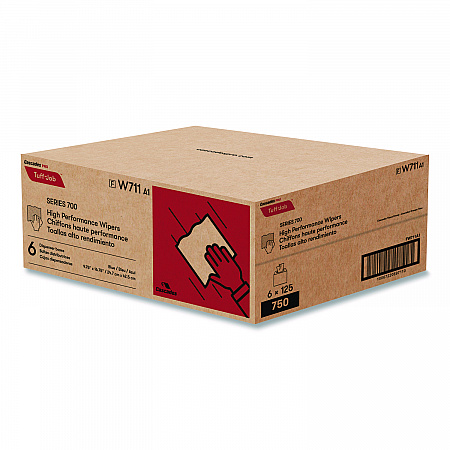 Tuff-Job S700 High Performance Wipers, Blue, 9.75 x 16.75, 125/Box, 6 Boxes/Carton (W711)