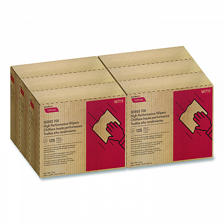 Tuff-Job S700 High Performance Wipers, Blue, 9.75 x 16.75, 125/Box, 6 Boxes/Carton (W711)