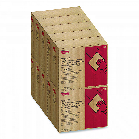 Tuff-Job S600 High Performance Wipers, 9 3/4 x 16 3/4, 126/Box, 10 Box/Carton (W610)