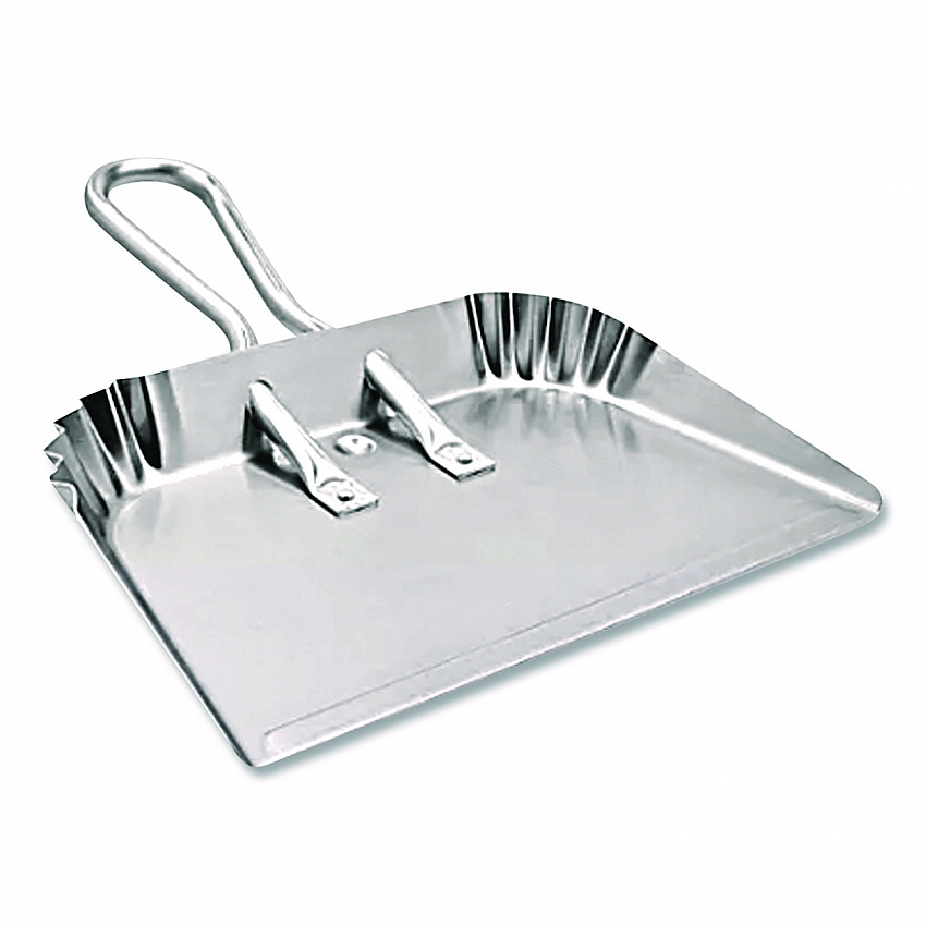 Bulldozer Dust Pan, 17" Wide, Aluminum Handle, Silver (428)