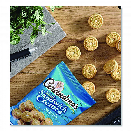 Mini Vanilla Creme Sandwich Cookies, 2.12 oz Packet, 60/Carton (FRI45096)