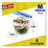 To Go Lunch Containers, 2 Compartments, 32 oz, Plastic, 4/Pack (134347)