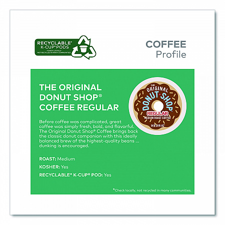 Donut Shop Coffee K-Cups, Regular, 0.39 oz, 48/Box (1635475)