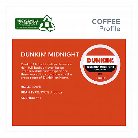 Midnight Coffee K-Cups, 0.35 oz, 22/Box, 4 Boxes/Carton (400849)