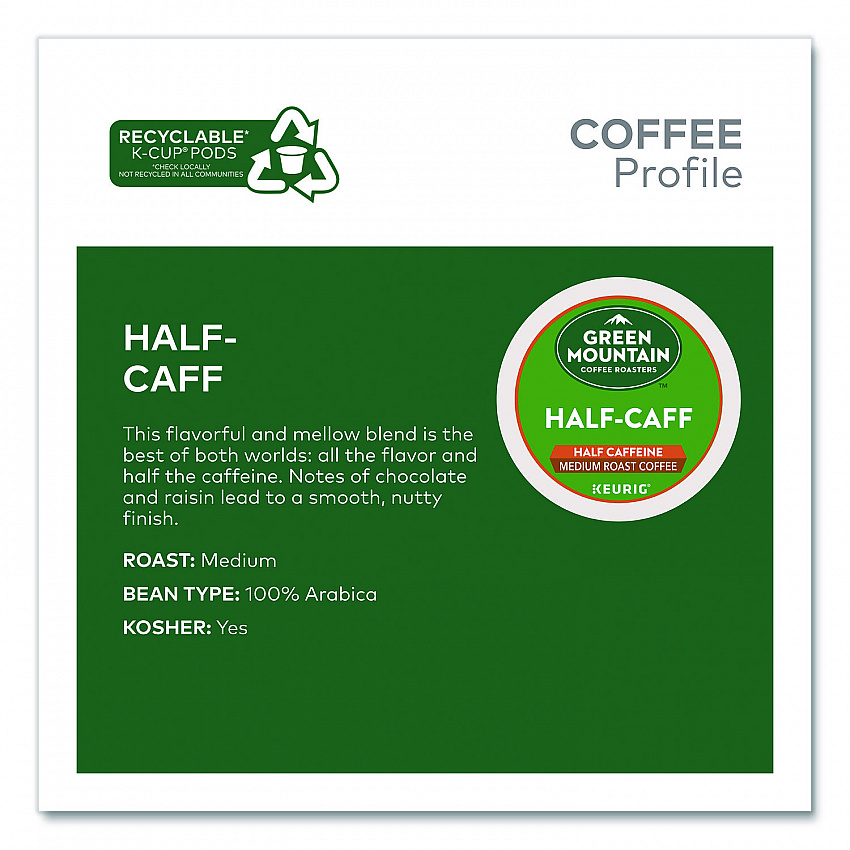 Half-Caff Coffee K-Cups, 0.33 oz, 48/Box (2140552)