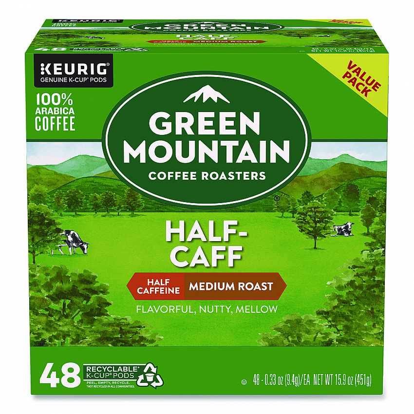 Half-Caff Coffee K-Cups, 0.33 oz, 48/Box (2140552)
