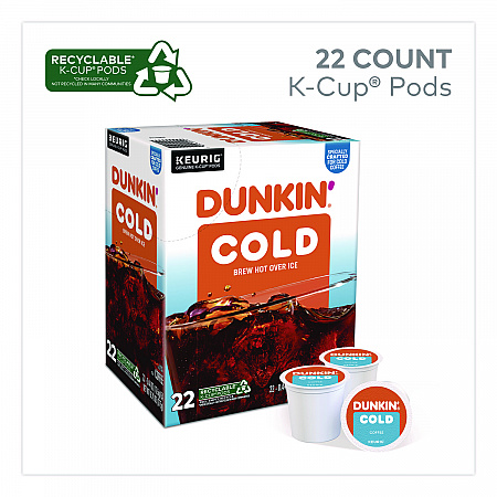 Cold Iced Coffee K-Cups, Regular, 0.44 oz, 22/Box (5000369251)