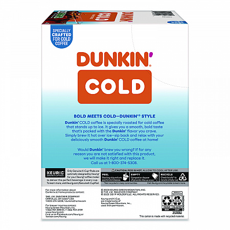 Cold Iced Coffee K-Cups, Regular, 0.44 oz, 22/Box (5000369251)