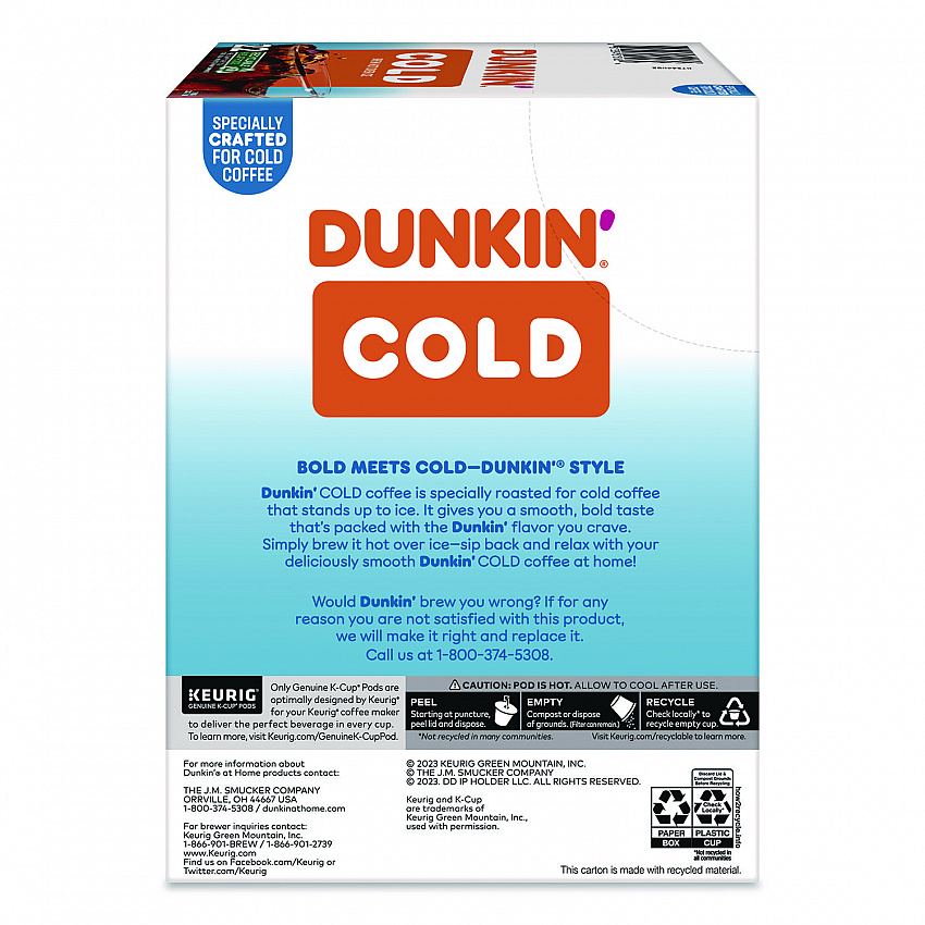 Cold Iced Coffee K-Cups, Regular, 0.44 oz, 22/Box (5000369251)