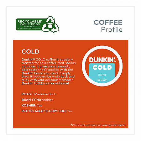 Cold Iced Coffee K-Cups, Regular, 0.44 oz, 22/Box (5000369251)