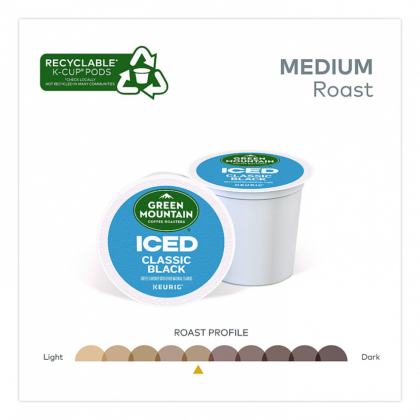 Classic Black Brew Over Ice Coffee K-Cups, 0.4 oz, 24/Box (5000372042)