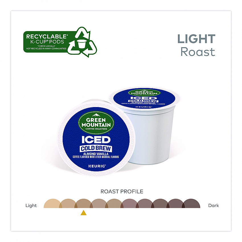 Almond Vanilla Brew Over Ice Coffee K-Cups, 0.21 oz, 20/Box (5000372045)