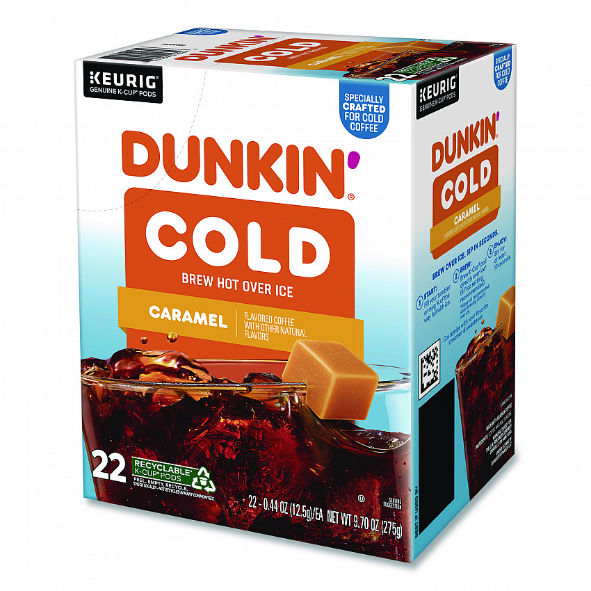 Cold Iced Coffee K-Cups, Caramel, 0.44 oz, 22/Box (5000375314)