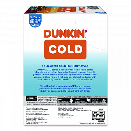 Cold Iced Coffee K-Cups, Caramel, 0.44 oz, 22/Box (5000375314)
