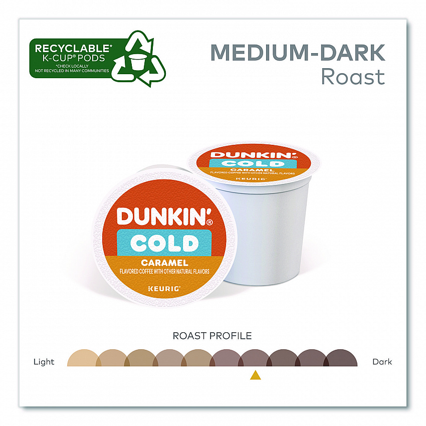 Cold Iced Coffee K-Cups, Caramel, 0.44 oz, 22/Box (5000375314)