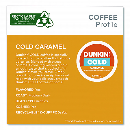 Cold Iced Coffee K-Cups, Caramel, 0.44 oz, 22/Box (5000375314)